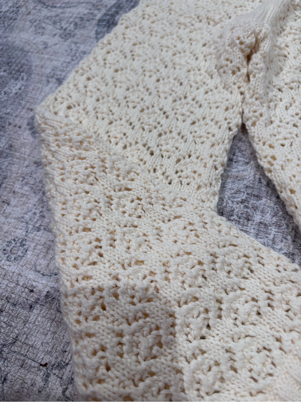 Magaschoni Creamy White Crochet Open-Knit Button-Front Cardigan, size Medium NWT - Picture 4 of 11